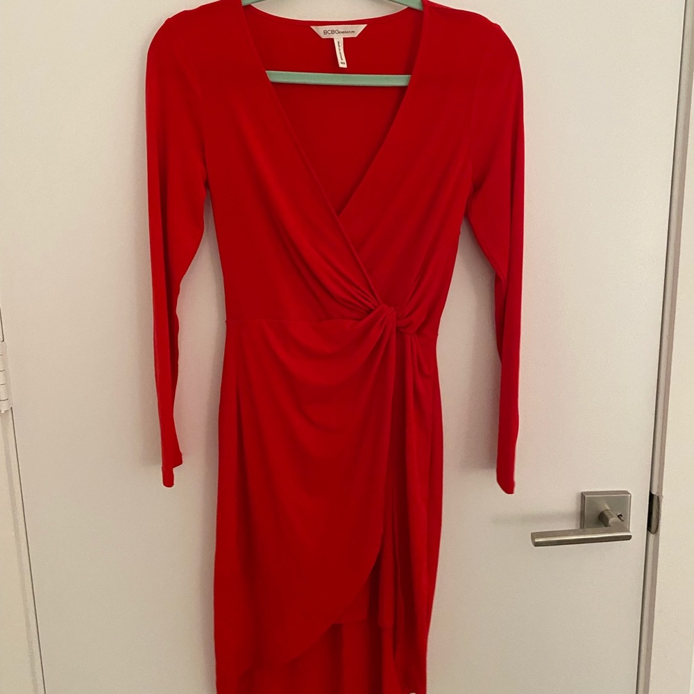 Red dress.
